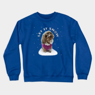 Let it Snow Yorkshire Terrier Dog in a Coat with Snowflakes Crewneck Sweatshirt